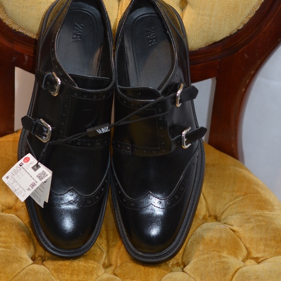 Mens Zara Leather Loafers NWT SZ 9/40 - Picture 1 of 11